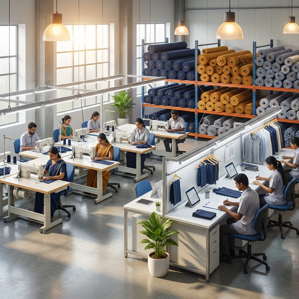 SMJ Apparel Manufacturing Unit - Professional garment factory with skilled tailors